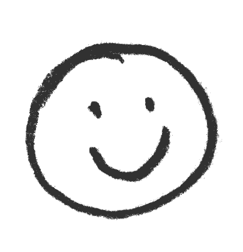 A doodle of a smiling face.